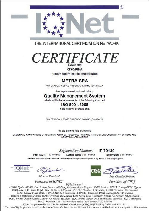 certificat Metra IQNet